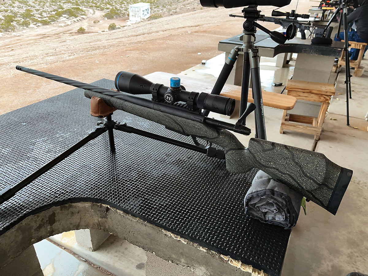 Patrick’s first experience with Best of the West’s ALTOPO system rifle was during the SHOT Show Industry Day at the the Range. He used the rifle in 6.5 and 7mm PRC to make 1,000-yard hits on man-sized plates in 20-25 mph winds.